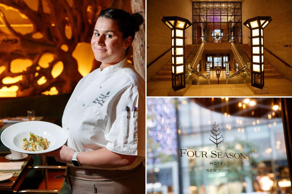 The famous NYC restaurant at the newly opened Four Seasons remains a food garden.